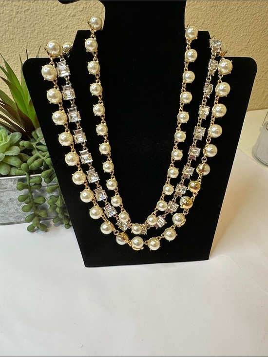chartepclub Jewelry - Gold-Tone Layered Pearl & Crystal Necklace